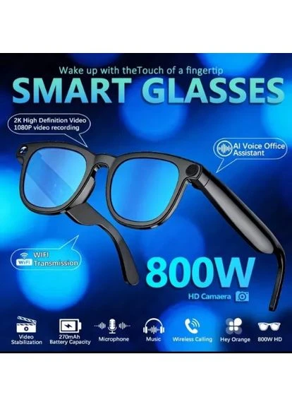 Розумні окуляри з камерою WiFi Smart Glasses AI 800W 1080P, Bluetooth 5.0 | FPV відеозйомка | Android / iOS | Blue No Brand (391477409)