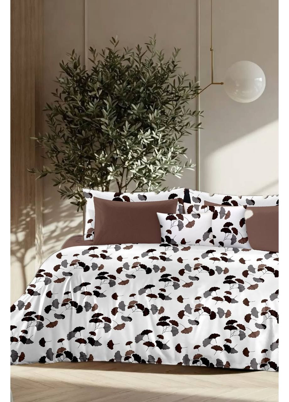 Півтораспальний комплект постільної білизни White Brown 150х220 см (Bl1.5-77461) Vital-Textile 100% Бавовна (349442593)