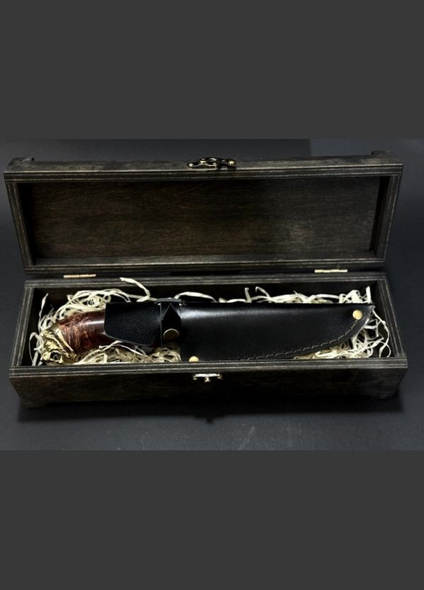 Нож охотничий Лев 22k60 в подарочном деревянном кейсе. NB Art (346533146)