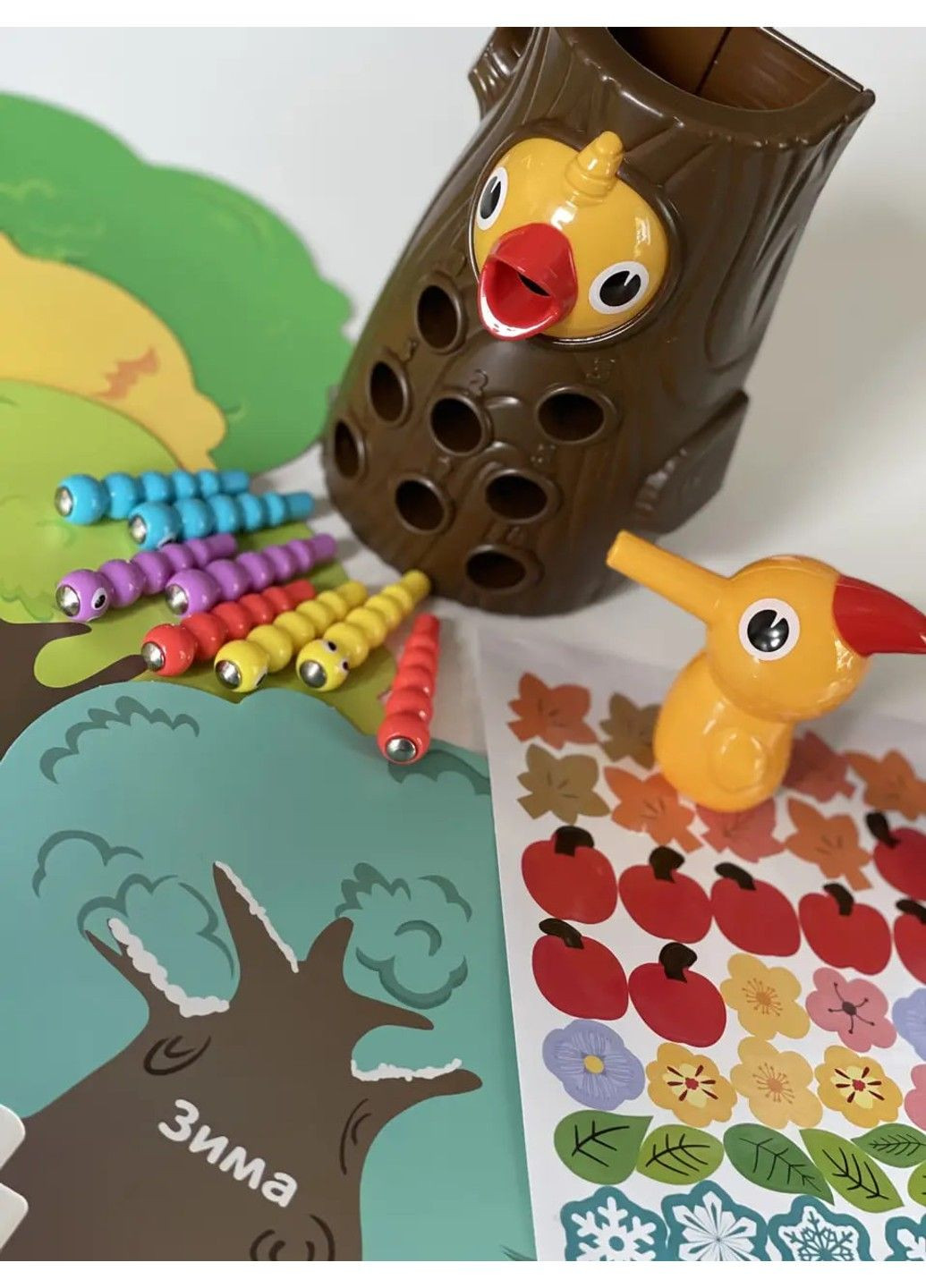 Игра Накорми дятла Рыбалка Монтессори, магнитная, птичка, гусеницы, кор., 27-21-10,5 см FT 0015 Limo Toy (297129239)