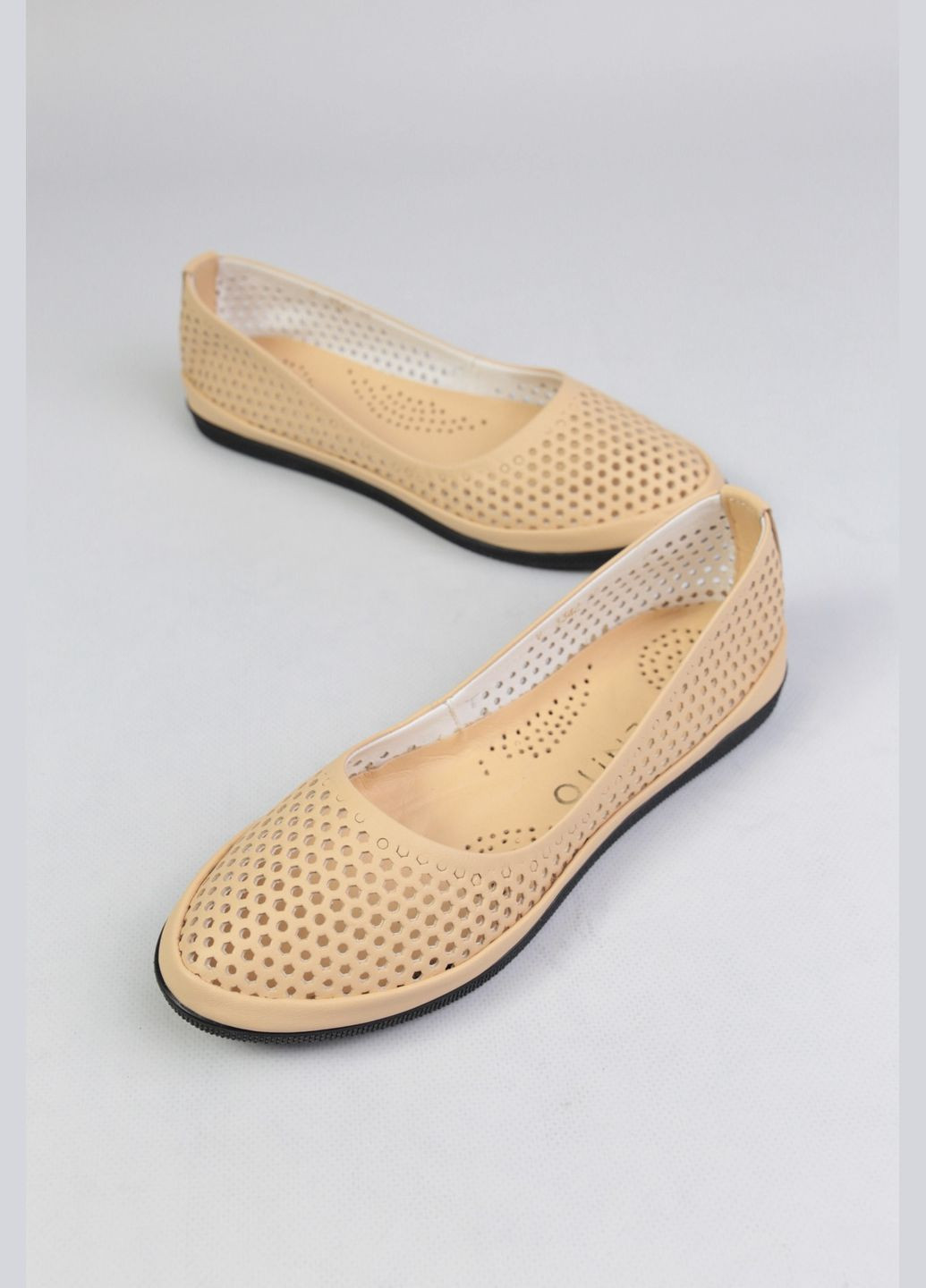 Женские балетки Benito | оранжевые однотонные натуральная кожа (323136725)