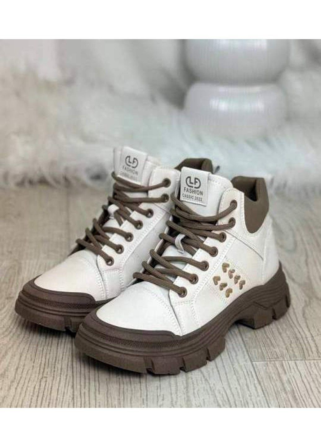 Черевики жіночі зимові на хутрі бежеві (N033-1) Loretta (365796617)