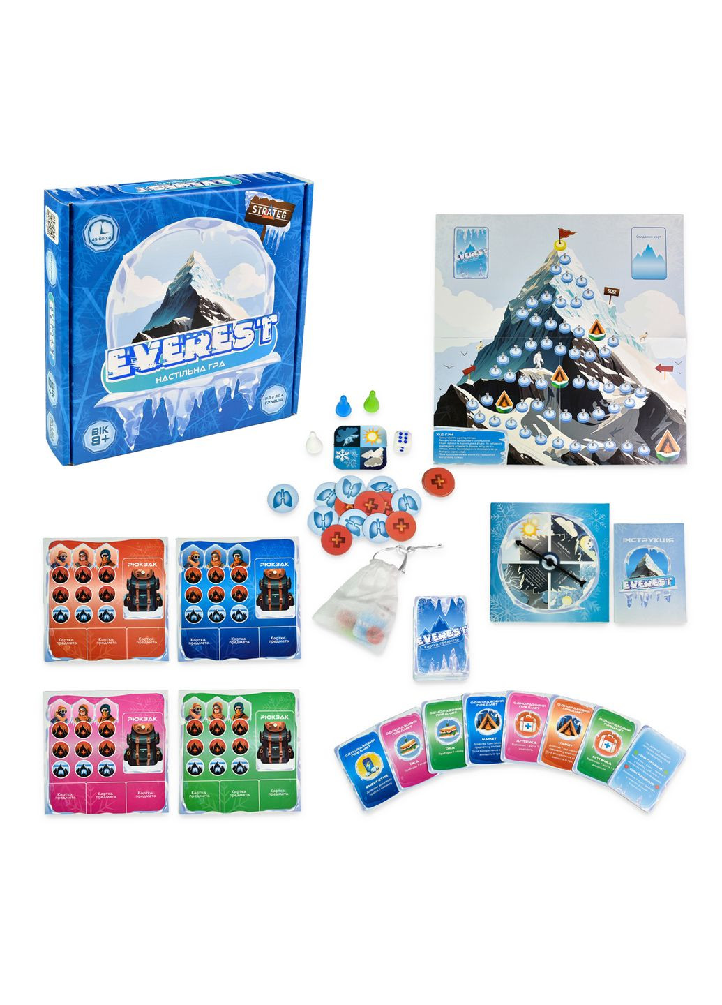 Настольная игра EVEREST для 2–4 игроков 8+, стратегическая командная игра для развития логического мышления Strateg (369758382)