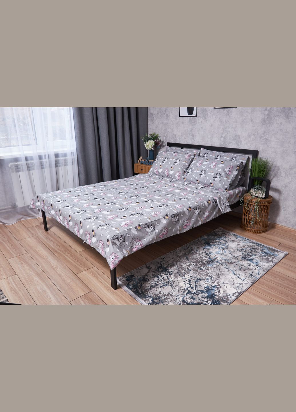 Комплект постільної білизни Бязь Gold Люкс «» King Size 220x240 наволочки 4х50х70 (MS-820001776) Moon&Star Unicorn (285716906)