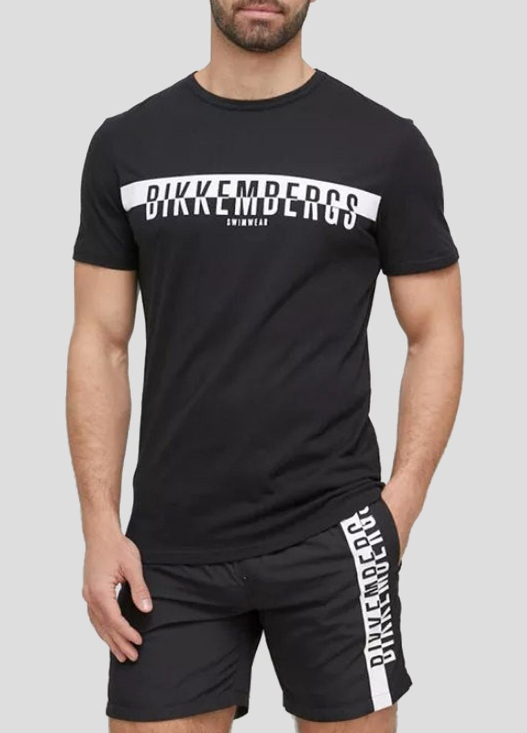 Черная черная хлопковая футболка с логотипом Dirk Bikkembergs