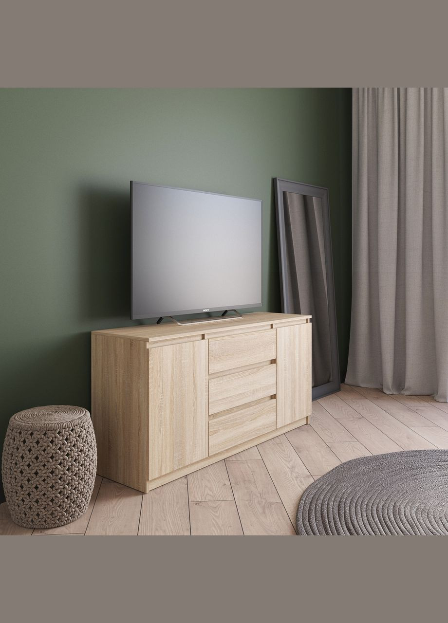 Комод тумба ТВ на 3 висувних ящика та дві двері c фасадами без ручок R-15 VAYS (372655236)