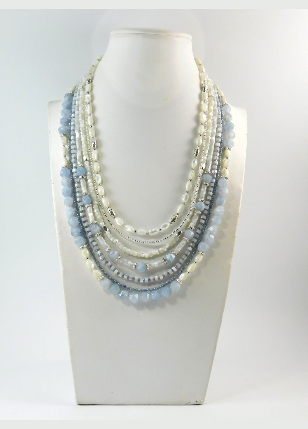 Ожерелье "Морская лазурь" Аквамарин, Перламутр Fursa fashion (329688900)