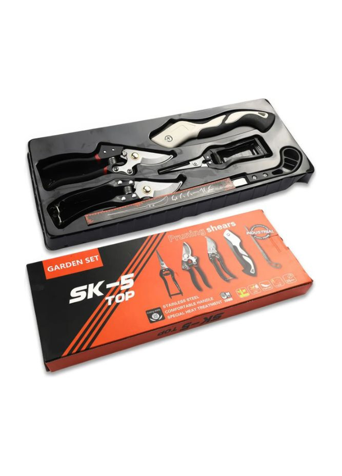 Садовий набір інструментів 5 в 1 з ножицями, секаторами та пилкою Garden Set SK-5 No Brand (323144357)