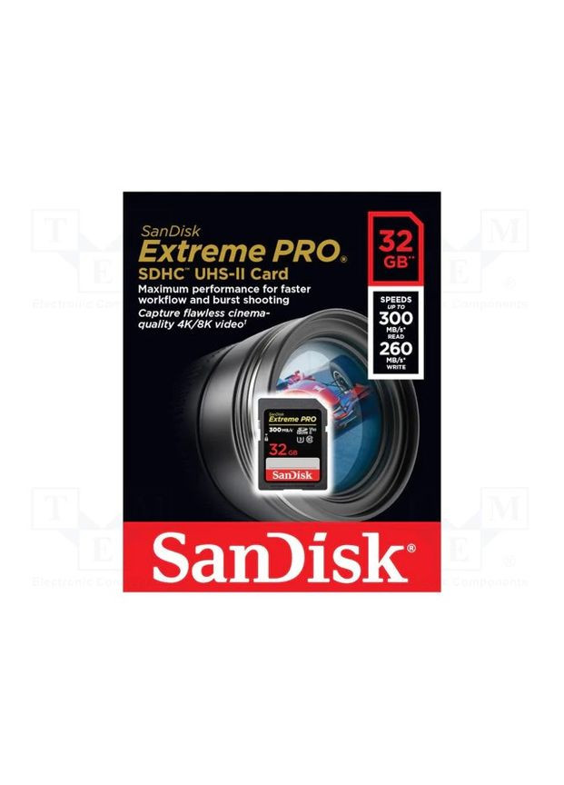 Картка пам'яті SDHC Extreme Pro 32 Gb class 10 UHSII U3 V90 (300 Mb/s) SanDisk (276714135)