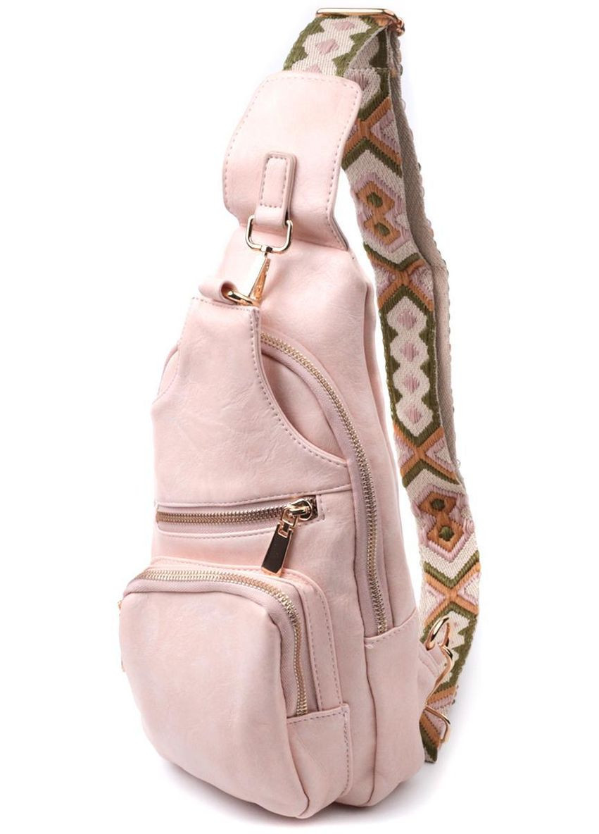 Сумка женская планшет для документов рюкзак слинг в дорогу сумочка для телефона Розовый 34800 Vintage (332612594)