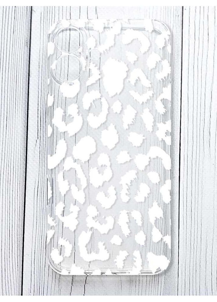 Прозорий чохол на iPhone 16 Plus Леопардовий принт Білий (принт 375) Creative (355388763)