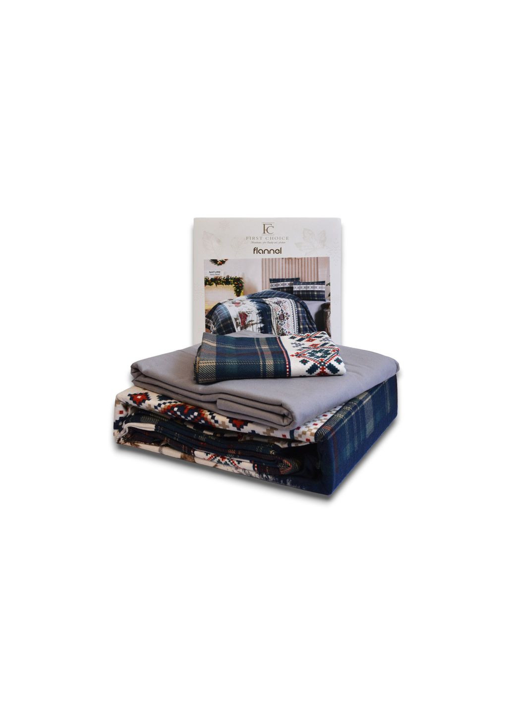 Комплект постельного белья Flanel 160×220 см Nature Navy Blue First Choice (365814810)