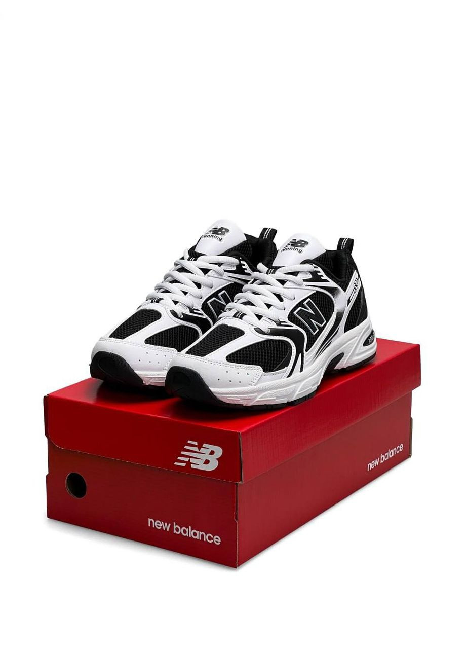 Чорно-білі Осінні кросівки чоловічі, вьетнам New Balance 530 White Black