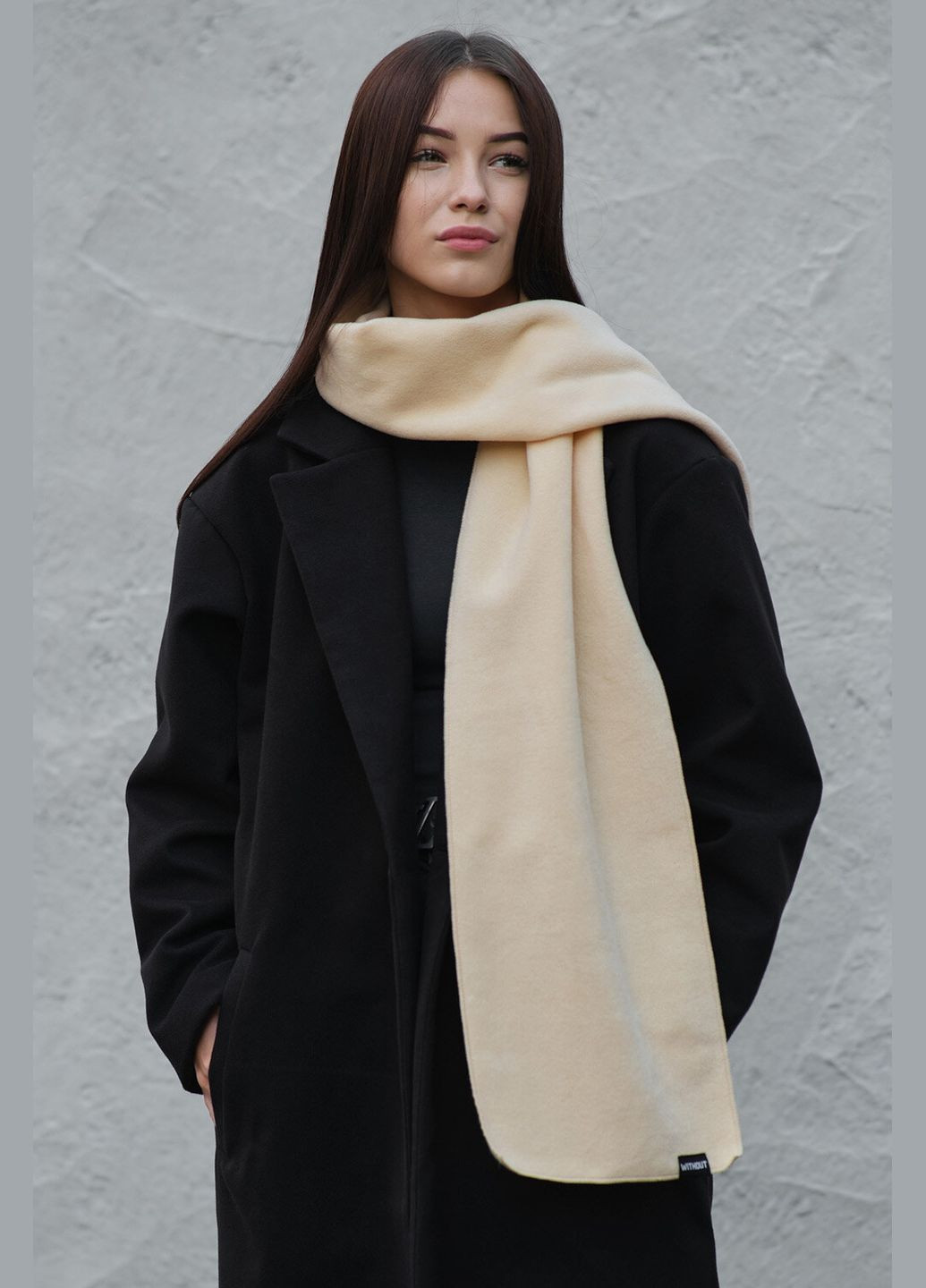 Флисовый женский шарф бежевого цвета. Without (305610950)