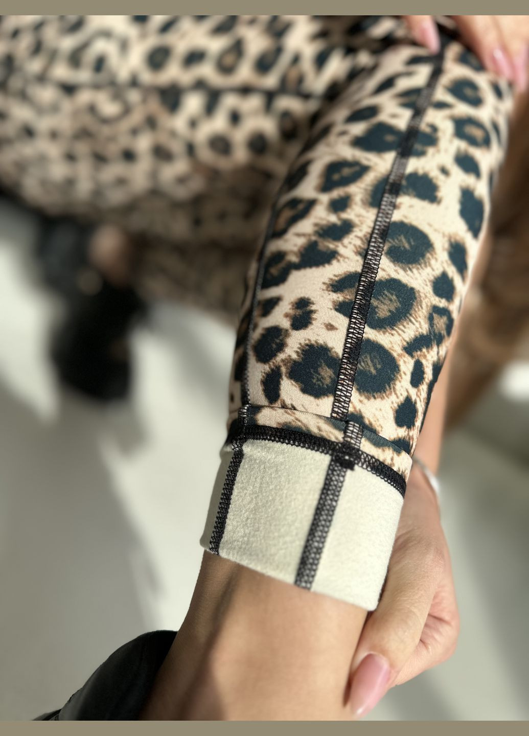 Комбинированные демисезонные леггинсы на флисе Soda