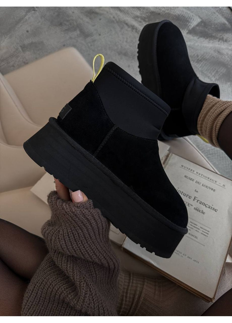 Уггі жіночі зимові черевики UGG Classic Mini Dipper Black Діппер No Brand (364536068)