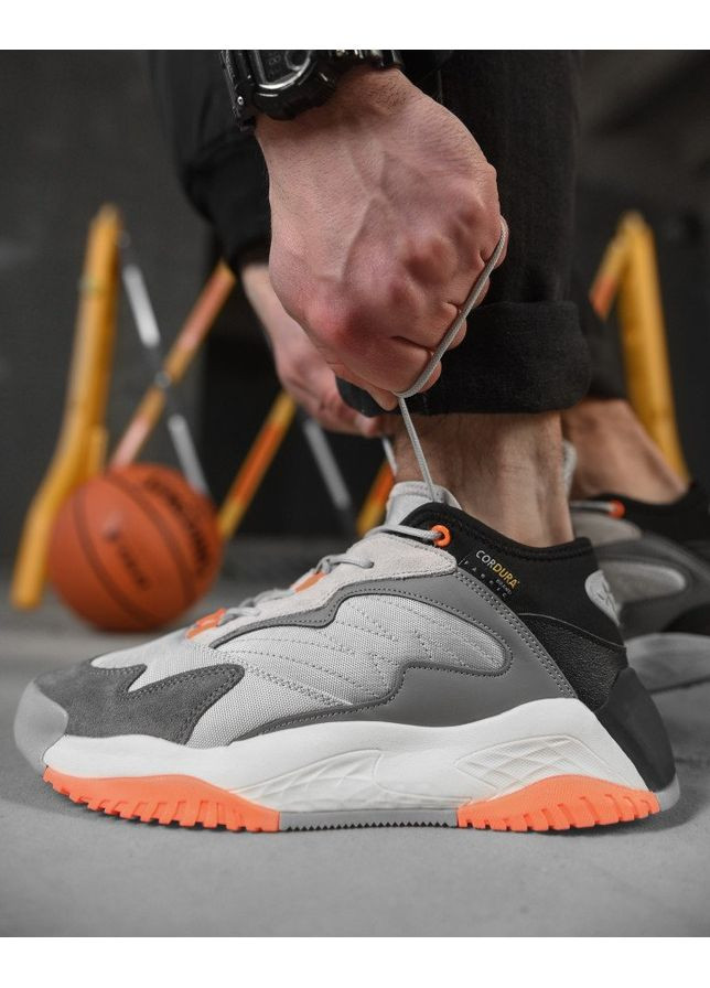 Світло-сірі всесезон чоловічі кросівки steper orange No Brand