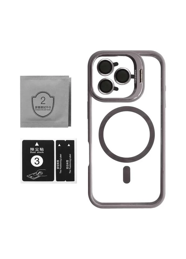 Чохол MagSafe для смартфонів пластик силікон light grey з підставкою для камер No Brand 16 Pro Max (398908885)