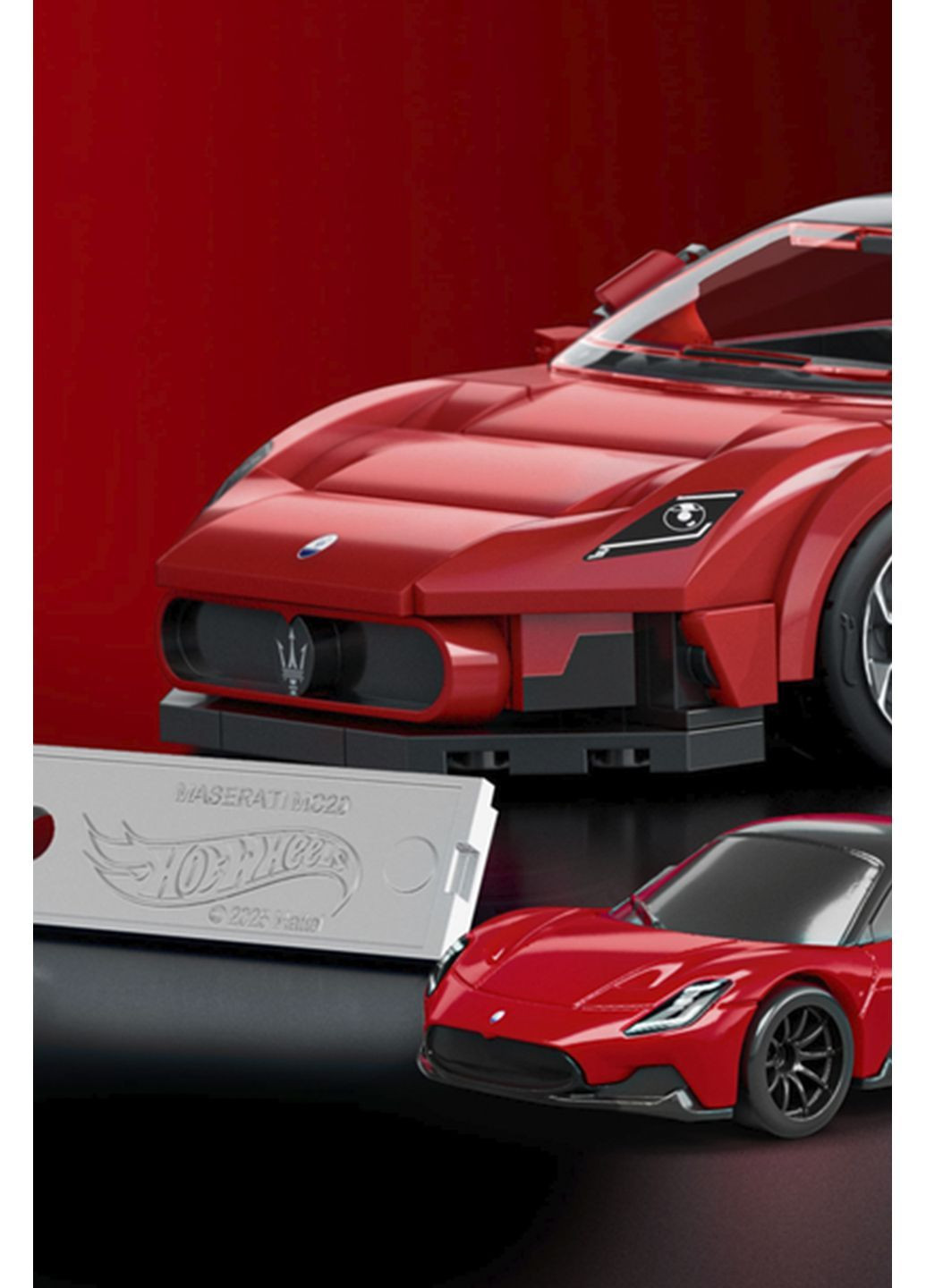 Коллекционная машинка-конструктор - "Maserati" серии "Speed" Mattel Brick Shop цвет красный CB-00285843 Hot Wheels (362025271)