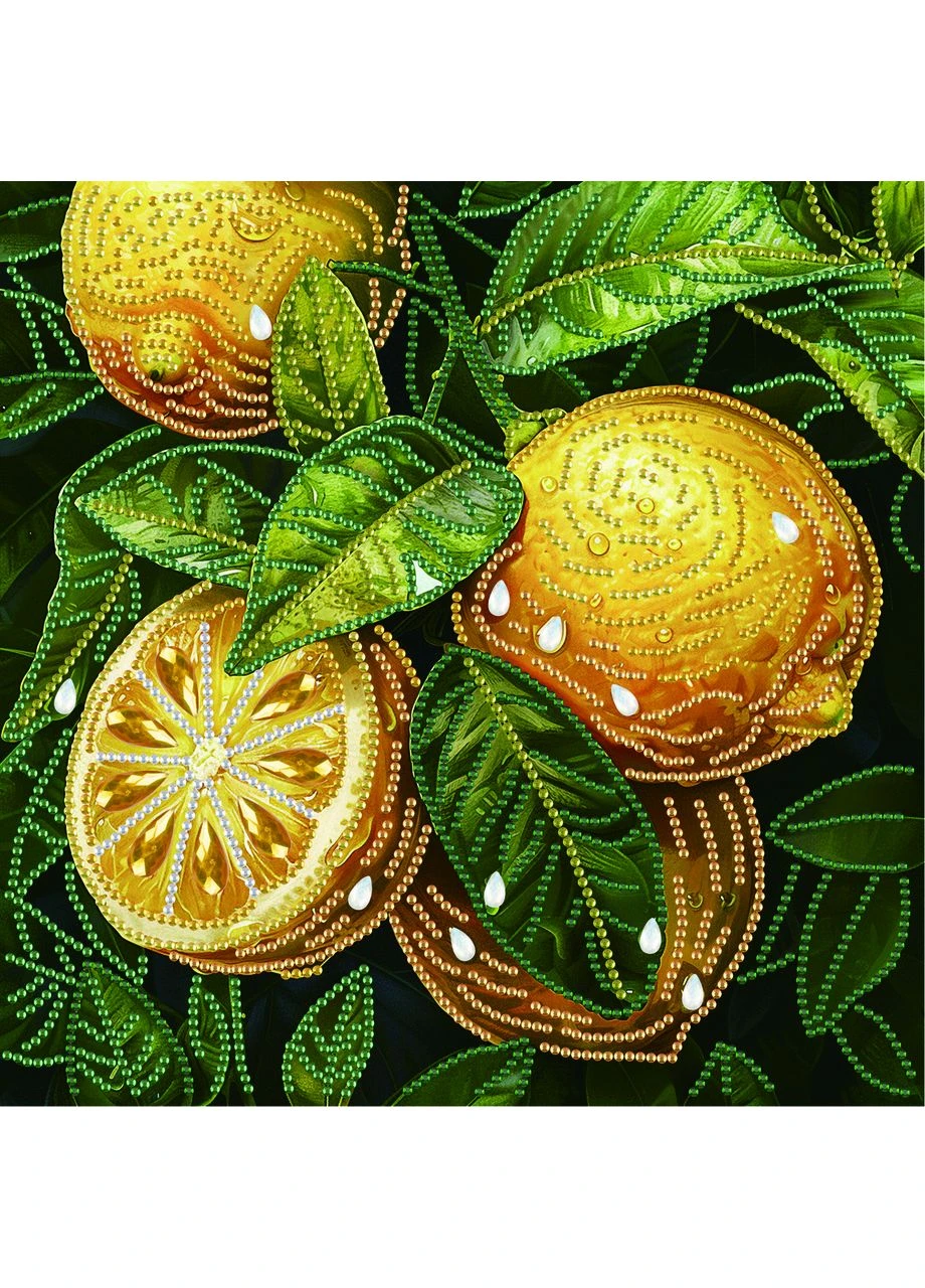 Алмазная мозаика 25x25 см "Желтые лимоны" BH023 Brushme (377286113)