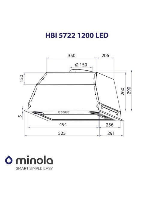 Вытяжка HBI 5722 WH 1200 LED встроена MINOLA (339680207)