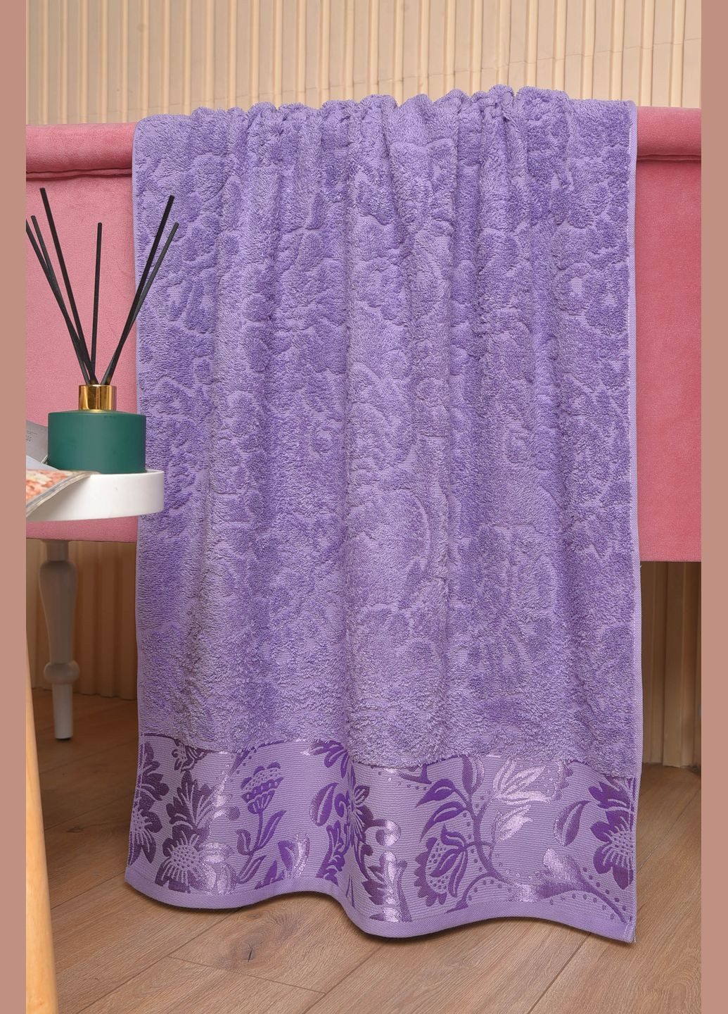 Let's Shop полотенце банное махровое фиолетового цвета однотонный фиолетовый производство - Турция