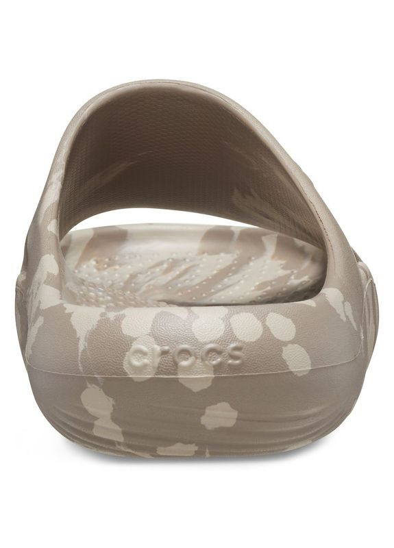 Бежевые женские кроксы mellow marbled slide m7w9--26 см mushroom/cobblestone 208579-w Crocs