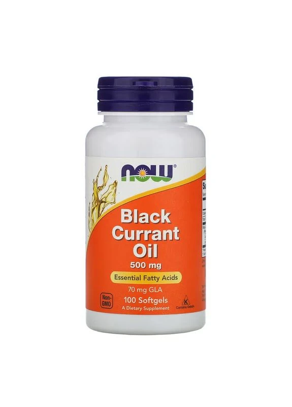 Жирні кислоти Black Currant Oil 500 mg, 100 капсул Now (334705292)
