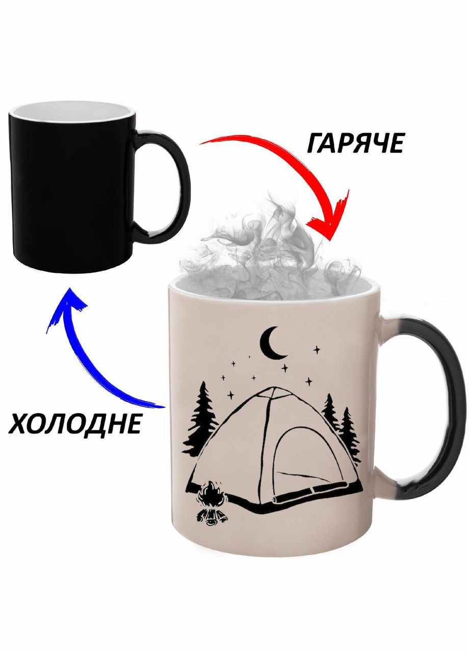 Чашка хамелон (кружка, чашка) Кемпинг #0041 Черная 330 мл No Brand (323470853)