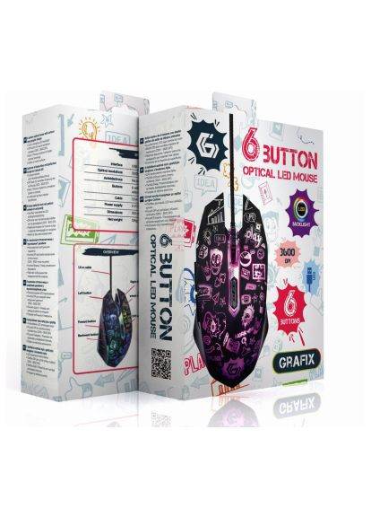 Мышка (MUS-6B-GRAFIX-01) Gembird MUS-6B-GRAFIX-01 USB Black (366660194)