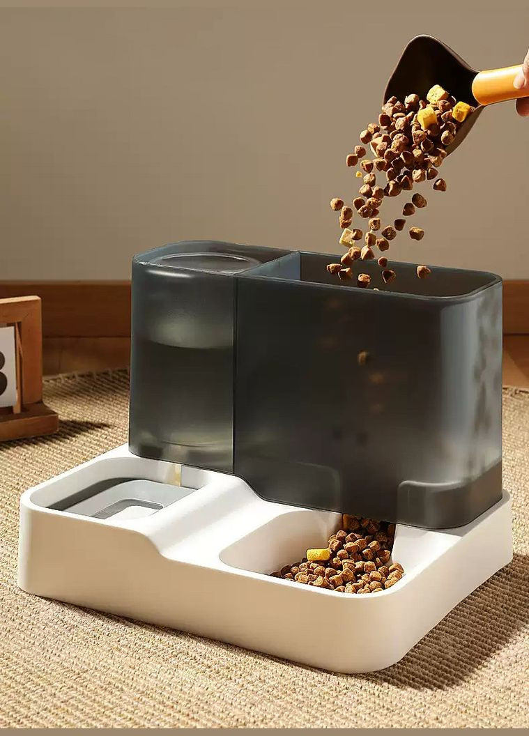 Автоматическая кормушка для кошек и собак с поилкой, Прозрачно-черный Ameifu (299915601)