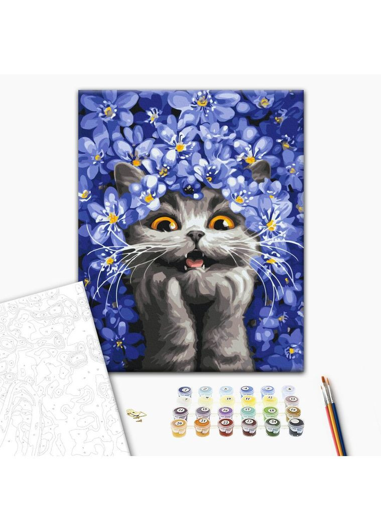 Картина за номерами Киця в пролісках Маріанна Пащук 40 х 50 BS54331 Brushme (354827957)