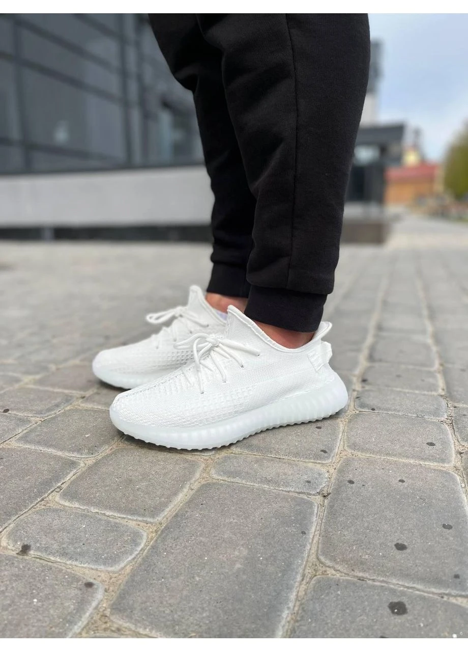 Білі кросівки чоловічі adidas yeezy boost 350 v2 triple full white 2 адідас ізі буст білі демісезон No Brand