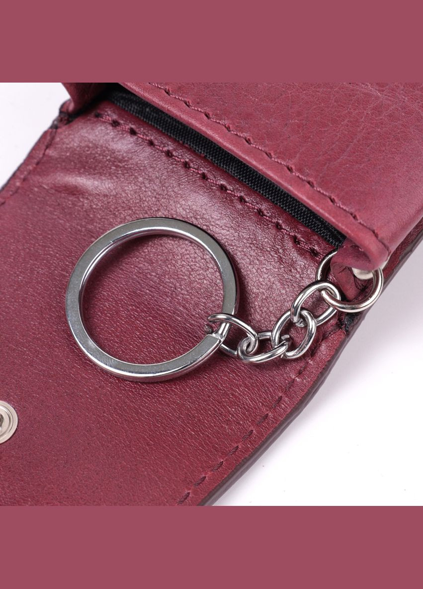 Ключница для женщин в виде футляра из натуральной кожи GRANDE PELLE бордовая (sku_22572) No Brand (327820313)