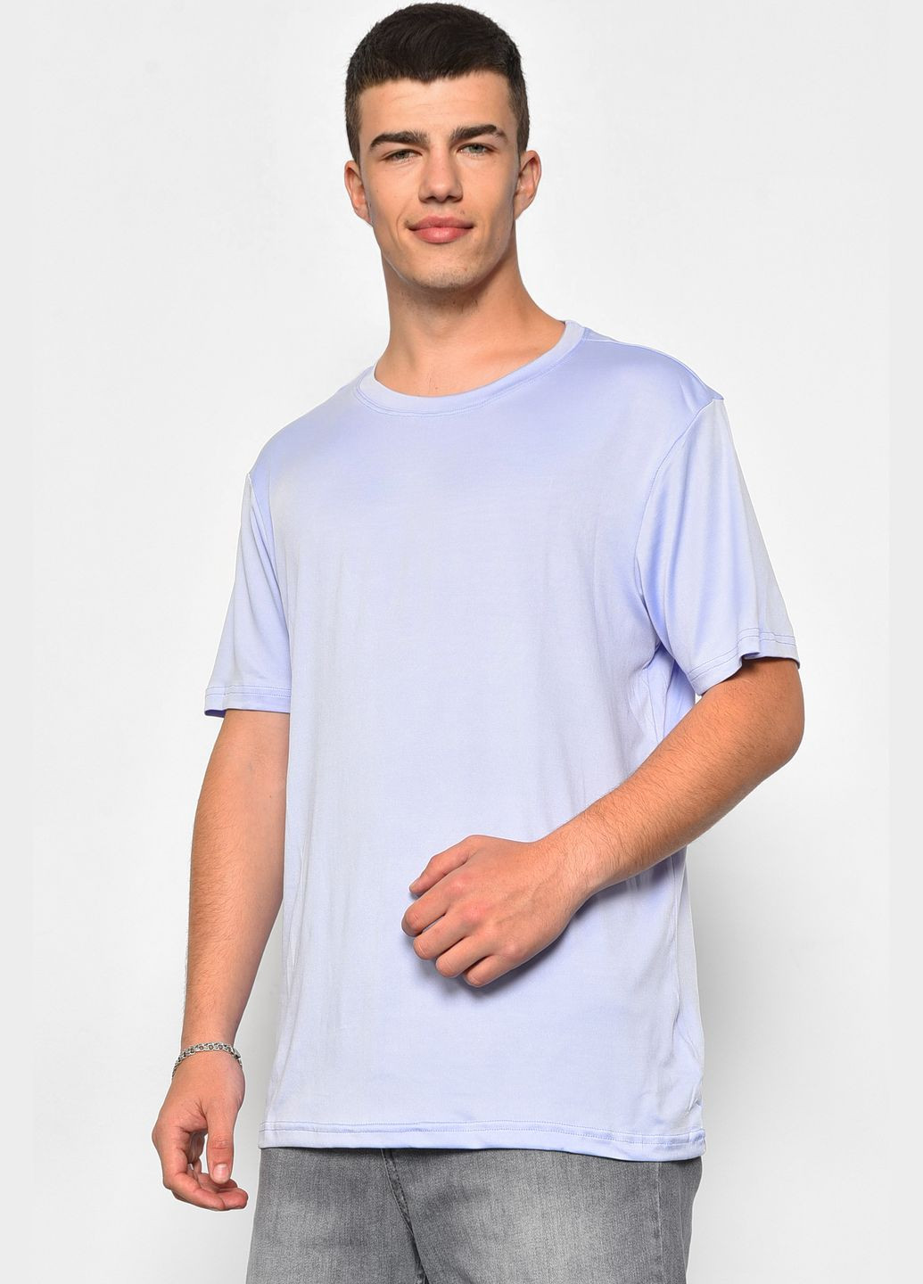 Сиреневая футболка мужская однотонная сиреневого цвета Let's Shop