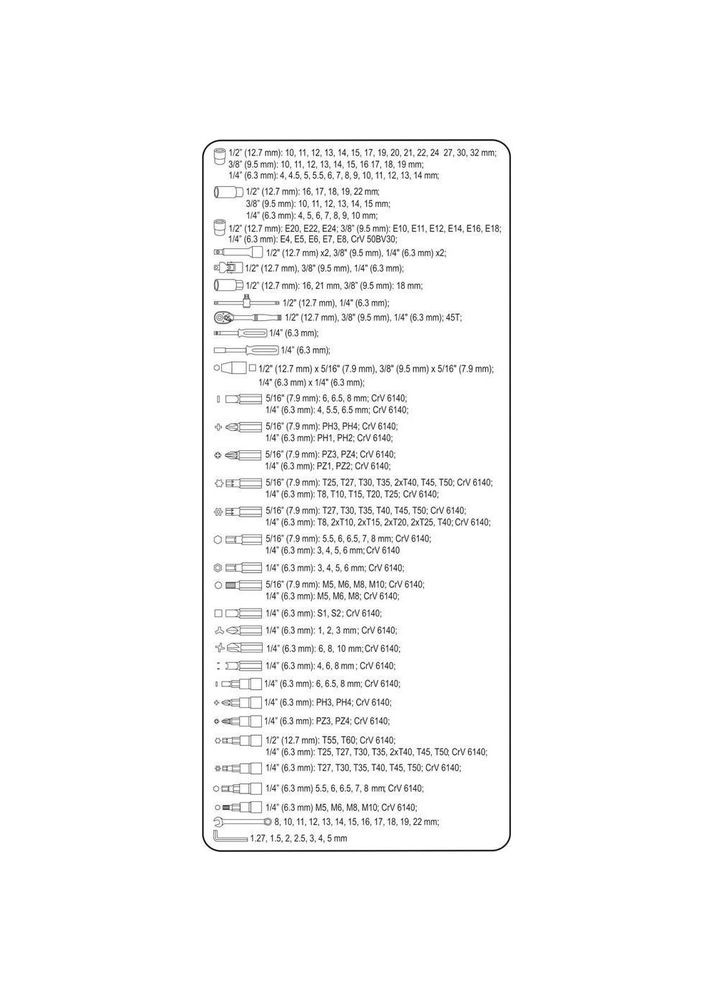 Універсальний набір інструментів 58700 VOREL (315349852)