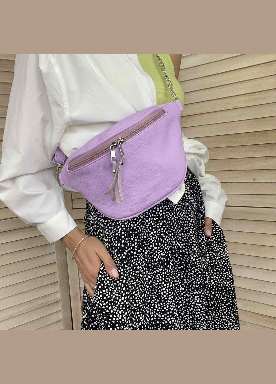 Якісна жіноча бананка сумка на груди з ланцюжком, міні сумочка яскрава Блакитний No Brand (334731219)