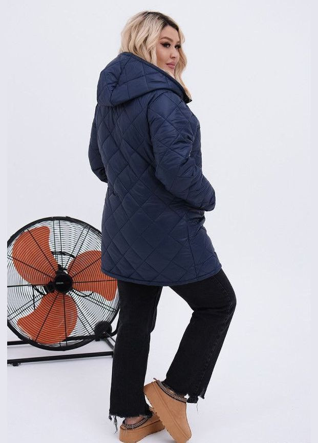 Синя женская теплая стеганная куртка цвет синий р.50/52 449449 New Trend