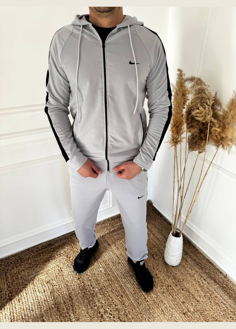 Серый демисезонный мужской костюм из двунитки Adelante