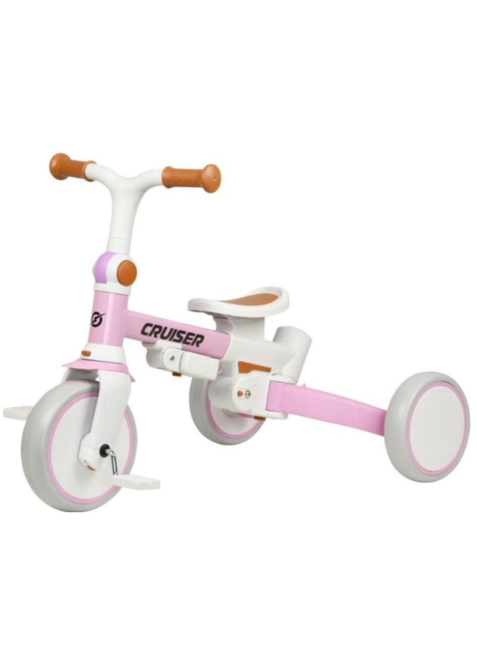 Беговел Tri‑cycle Cruiser Milano 001 (Розовый) — трансформер 5 в 1, родительская ручка, EVA‑колёса Maraton (361137890)