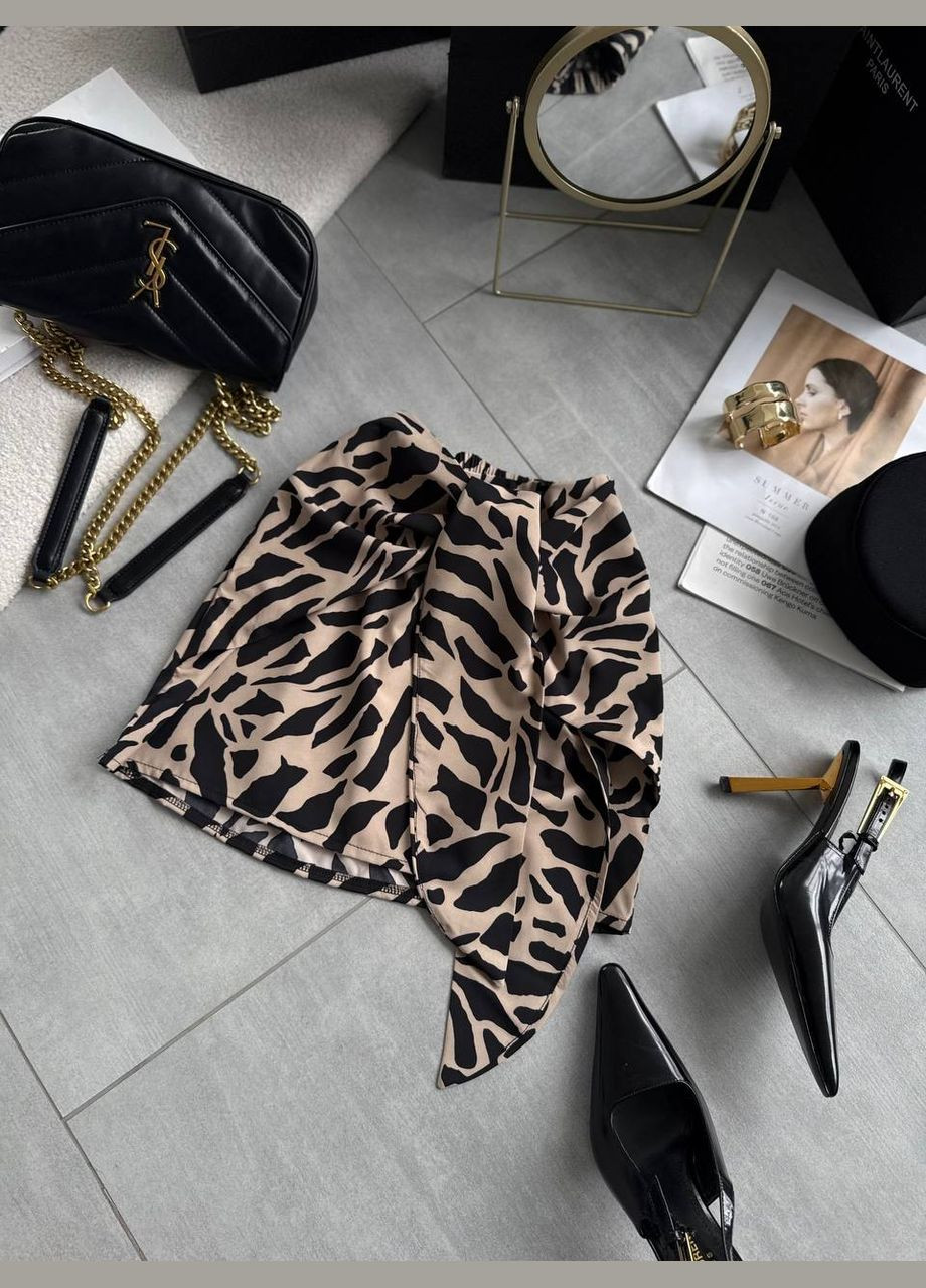 Коричневая повседневная с анималистичным узором юбки DK/DL Мода без кордонів