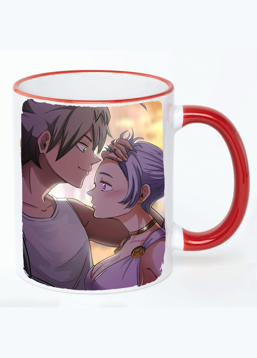 Чашка Черный клевер Аниме #010 (кружка, кружка) Белый с Красной ручкой 330 мл No Brand (322716965)