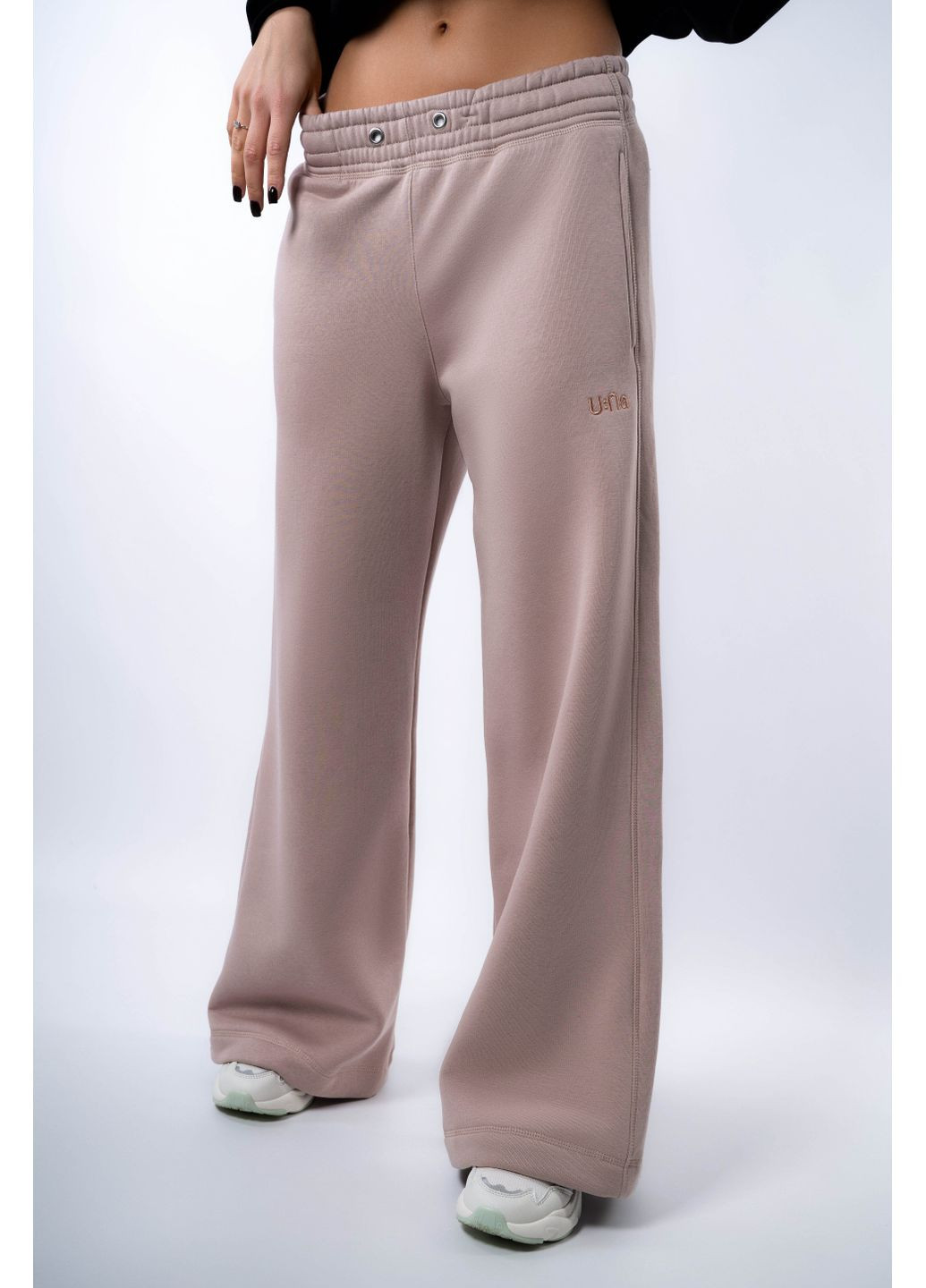 Штаны женские спортивные бежевые теплые на флисе 103936 U:na (372370903)