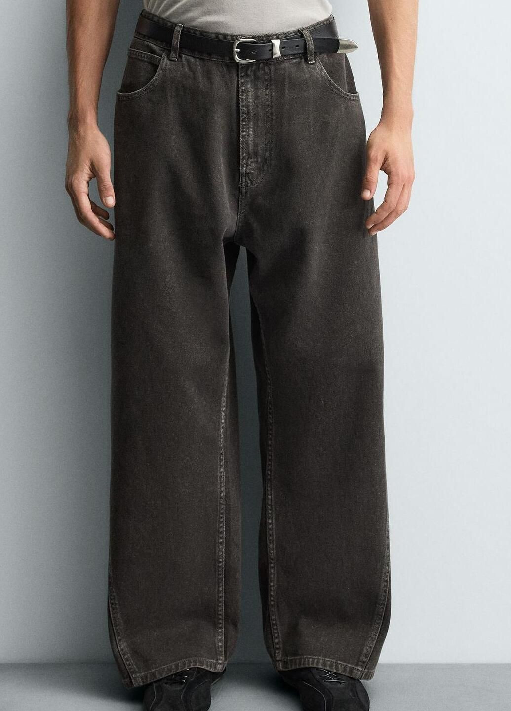 Темно-серые повседневный демисезонные брюки Zara