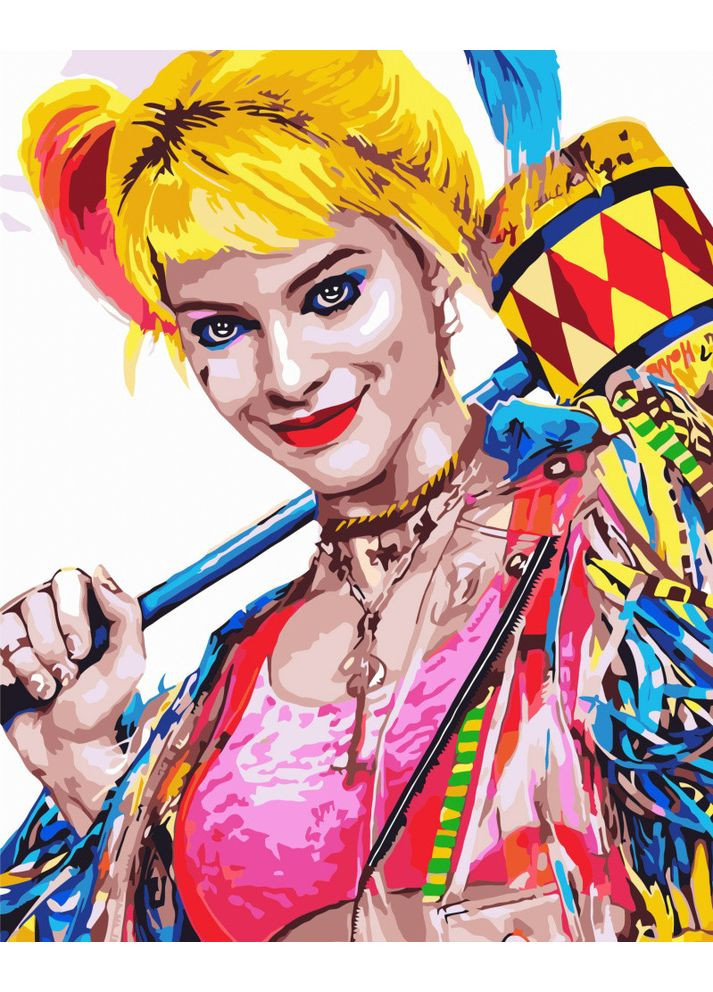 Картина по номерам для девочек 8+ Девушка Джокера акриловая развивающая см Strateg (362426171)