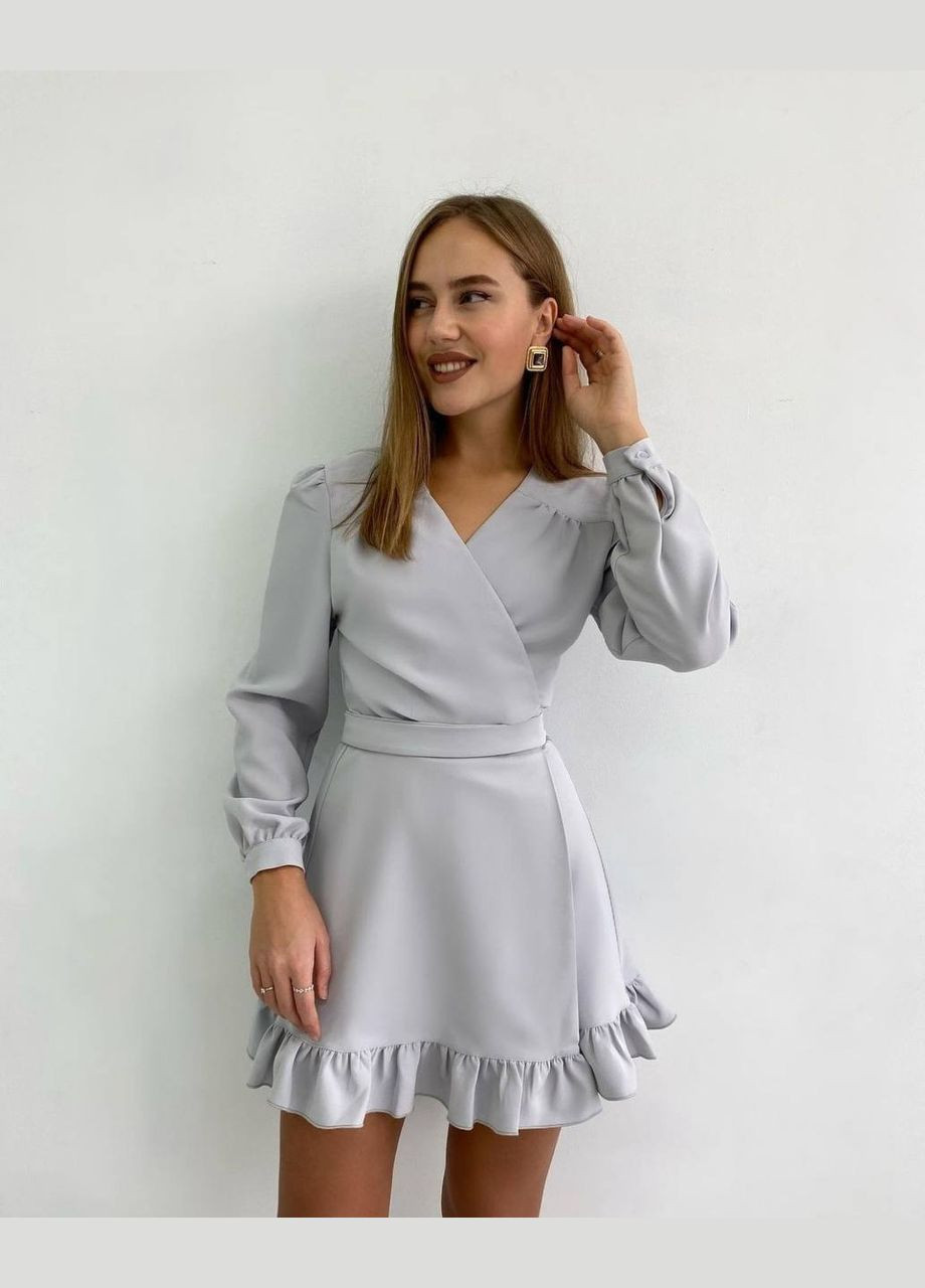 Серое кэжуал платье N.Family однотонное