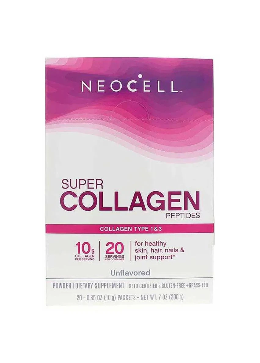 Коллагеновые пептиды, Super Collagen Peptides,, без вкуса, 20 стиков, по 10 г каждый Neocell (362369759)