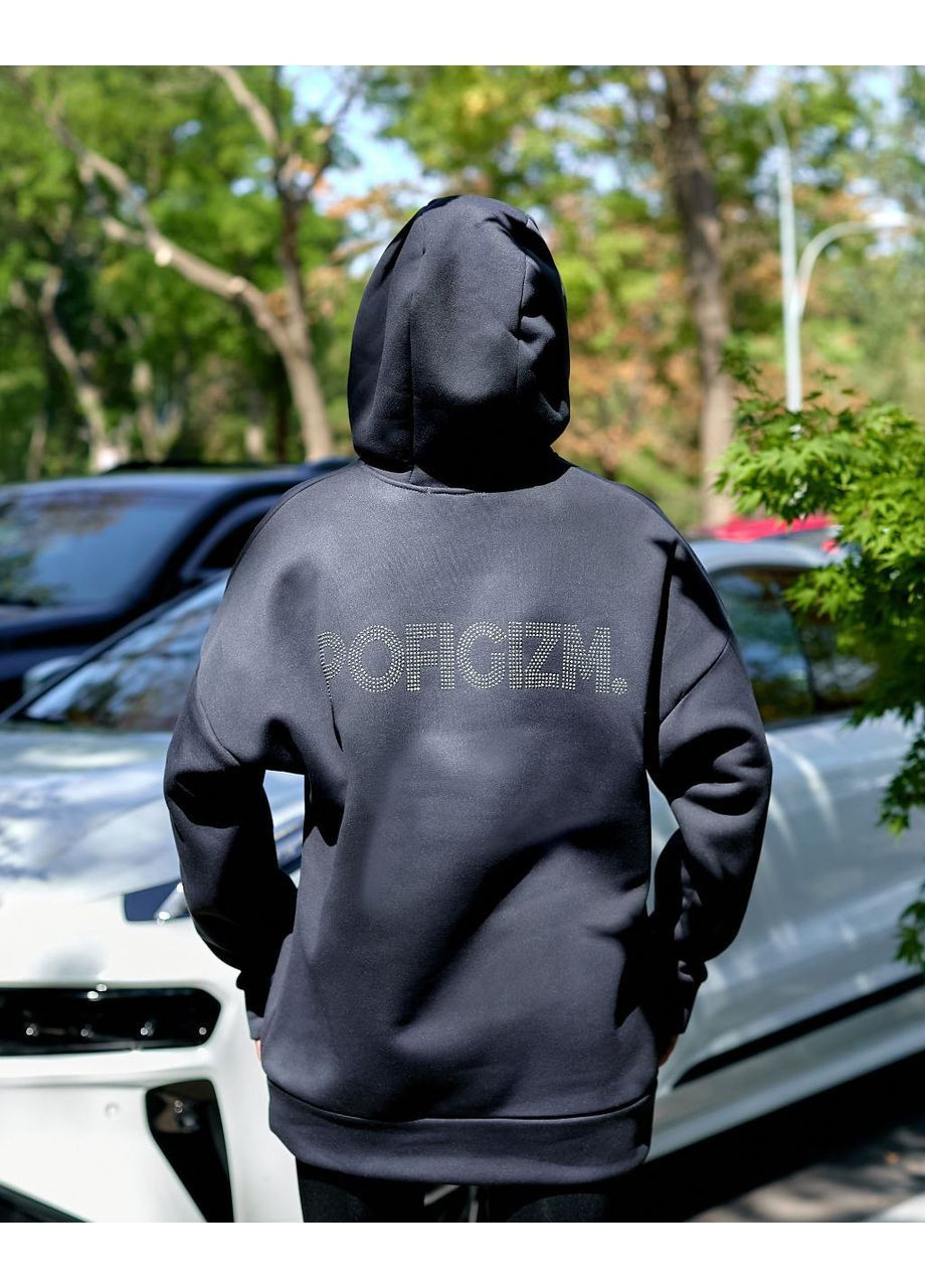 Худі батнік оверсайз тринитка гарної якості зі стразами на спині Україна (362621847)