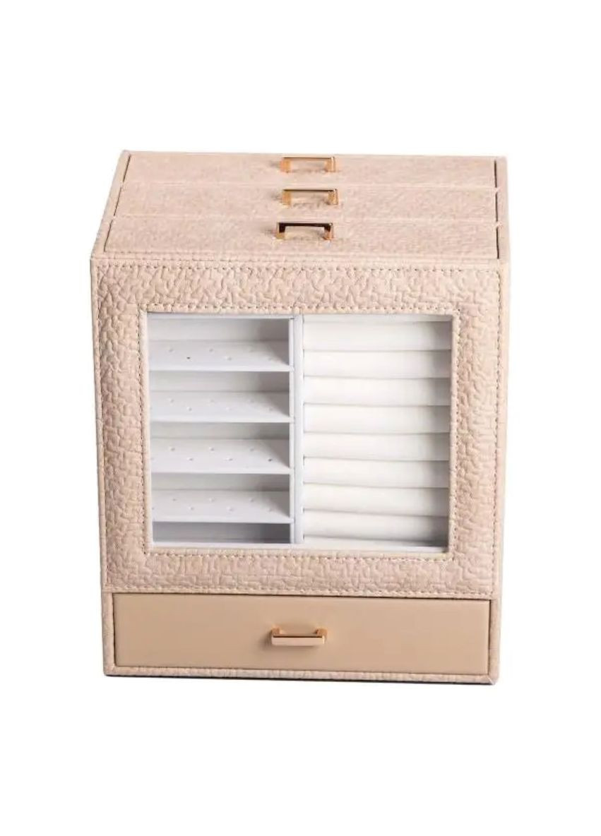 Скринька для прикрас з еко шкіри 3 яруси органайзер для ювелірних виробів HP-5-16CR (A-033857) Yiwu (356729116)