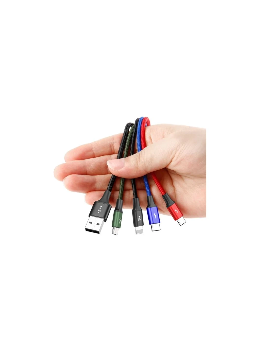 Кабель For iP+Type-C(2)+Micro 3.5A 1.2m Чёрный Baseus Fast 4-in-1 Cable (376309864)